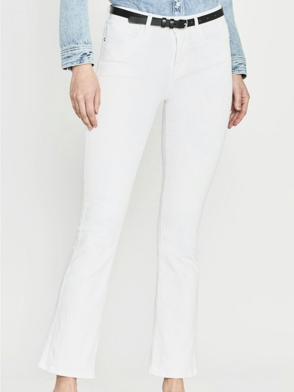 Frame Denim White Flare Jeans Le Crop Mini Boot Cut 31